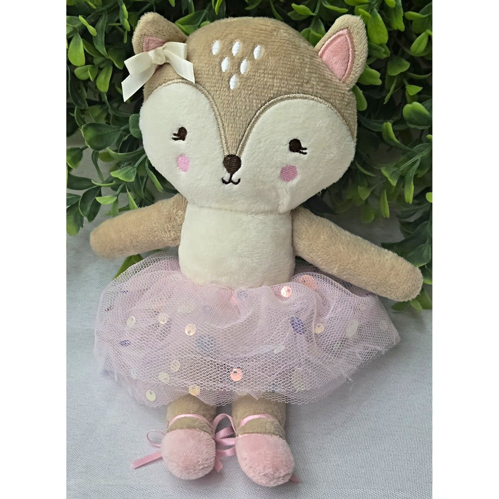 Little Me Fawn Deer Ballerina Plush Stuffed Animal 9.5" Photo Prop Pink Tutu